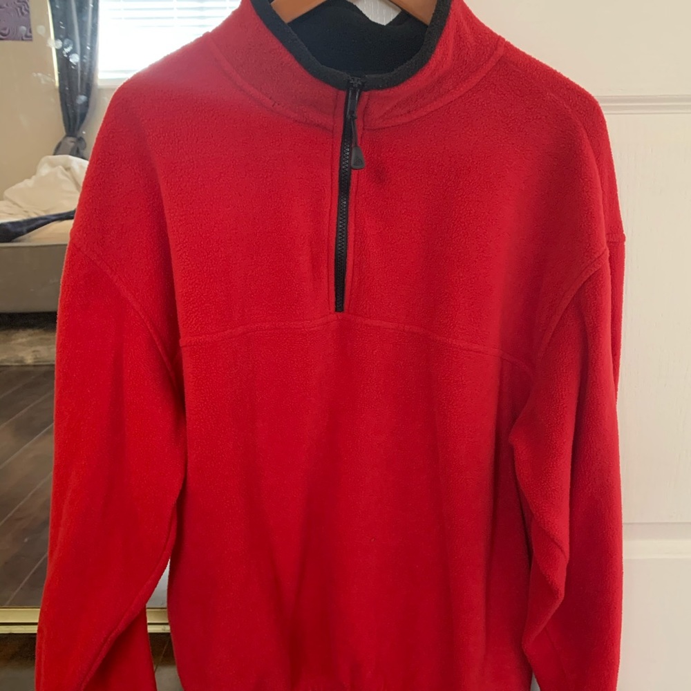 half zip fuzzy sweatshirt